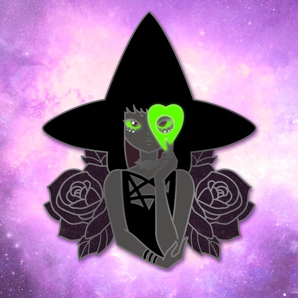 Ouija Witch Enamel Pin