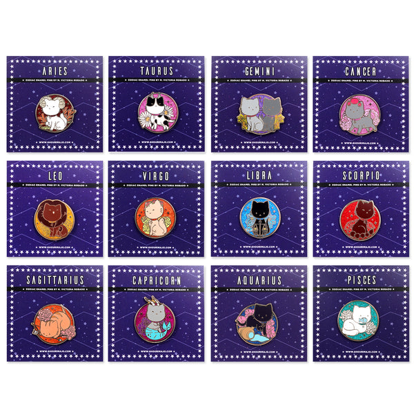 Cosmeek Zodiac Kitties Enamel Pins