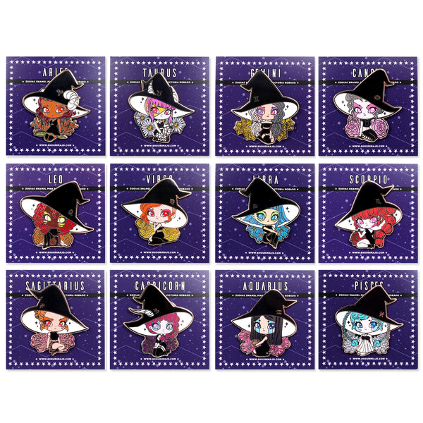 Cosmeek Zodiac Witches Enamel Pins