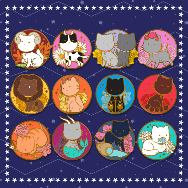 Cosmeek Zodiac Kitties Enamel Pins