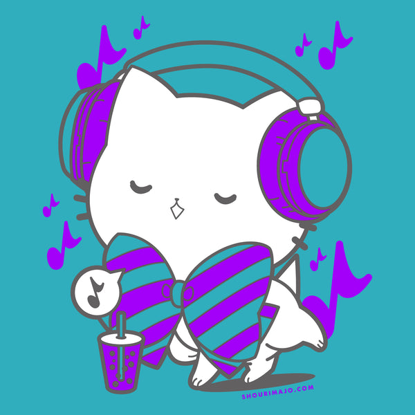 Bubble Kittea Headphones T-shirt