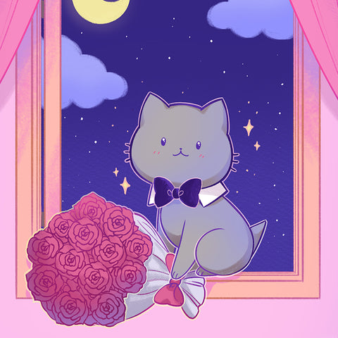 Sassy Kitties Valentines Kitty Art Print (Signed)