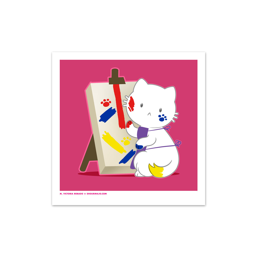 Sassy Kitties Artist Cat Art Print (Signed)