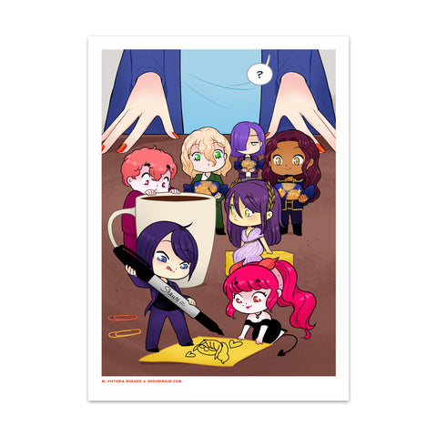 #Blessed Chibi Office Art Print (Signed)