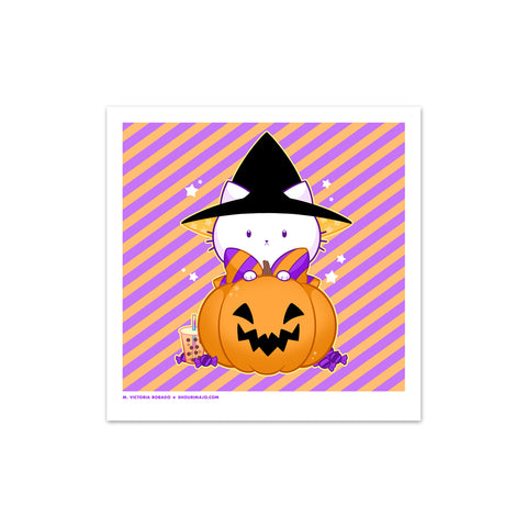 Bubble Kittea Halloween Art Print (Signed)