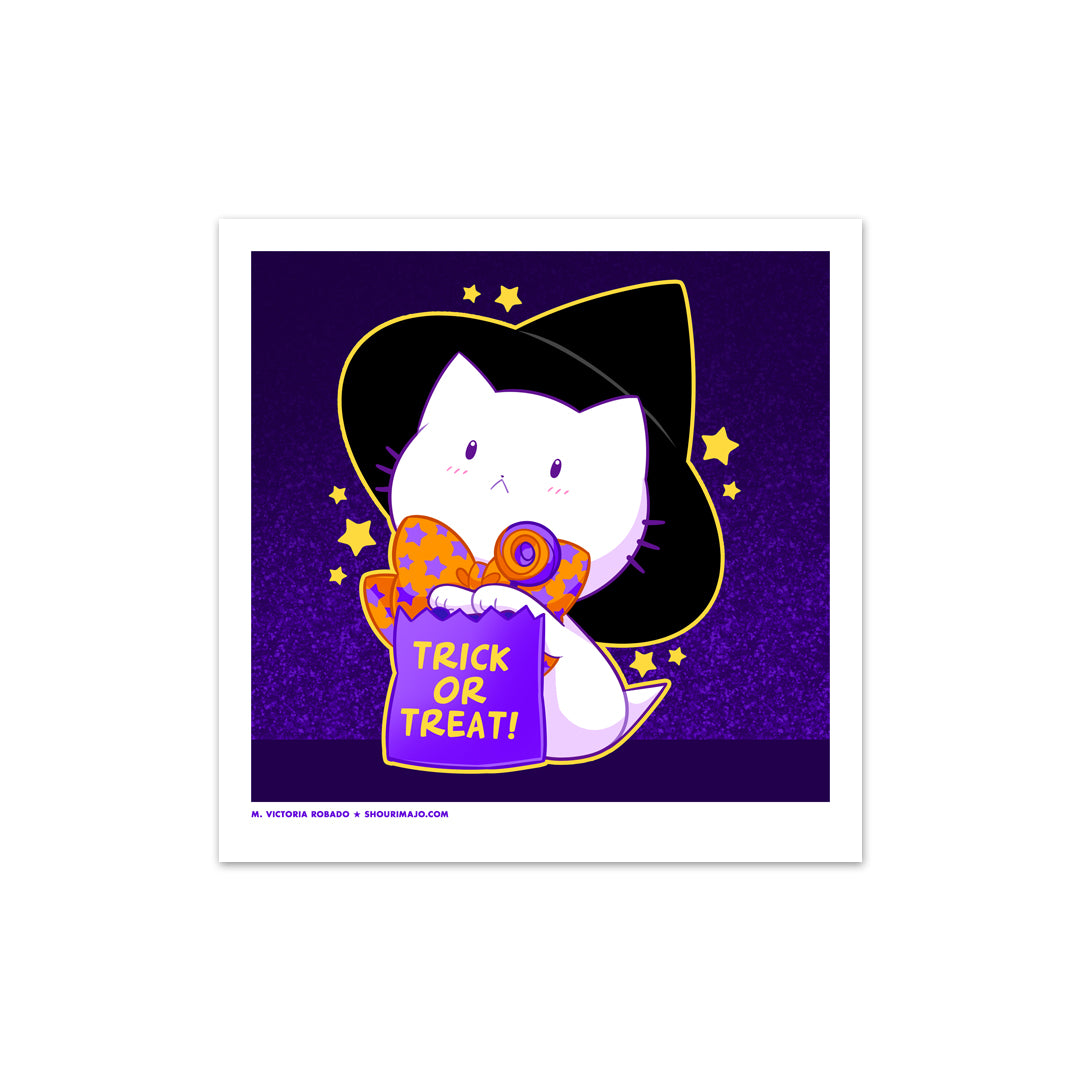 Bubble Kittea Halloween Trick-or-Treat Art Print (Signed)