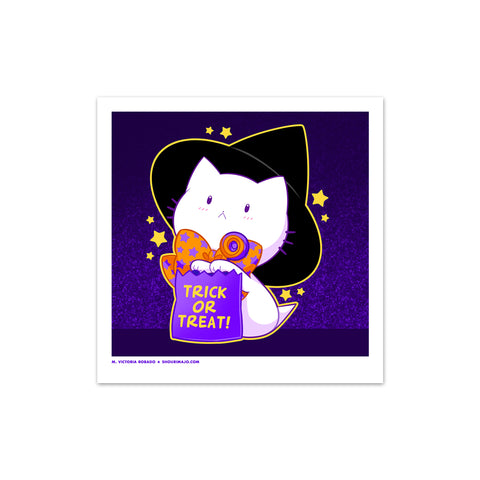 Bubble Kittea Halloween Trick-or-Treat Art Print (Signed)