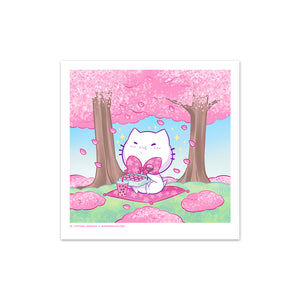 Bubble Kittea Hanami Art Print (Signed)