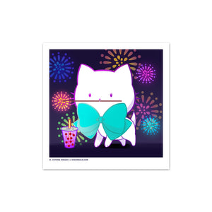 Bubble Kittea Sparkler Art Print (Signed)