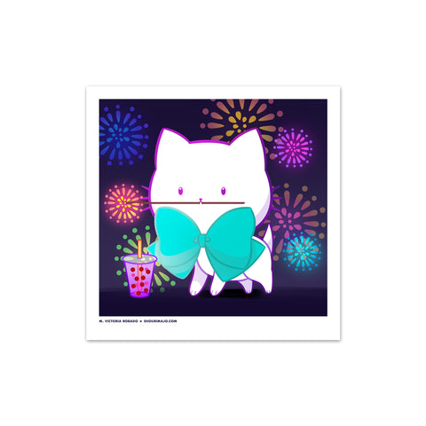 Bubble Kittea Sparkler Art Print (Signed)