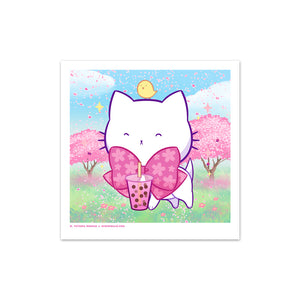 Bubble Kittea Spring Art Print (Signed)