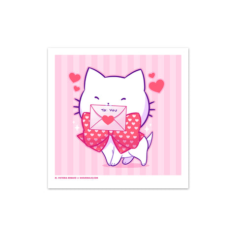 Bubble Kittea Valentines Love Letter Art Print (Signed)
