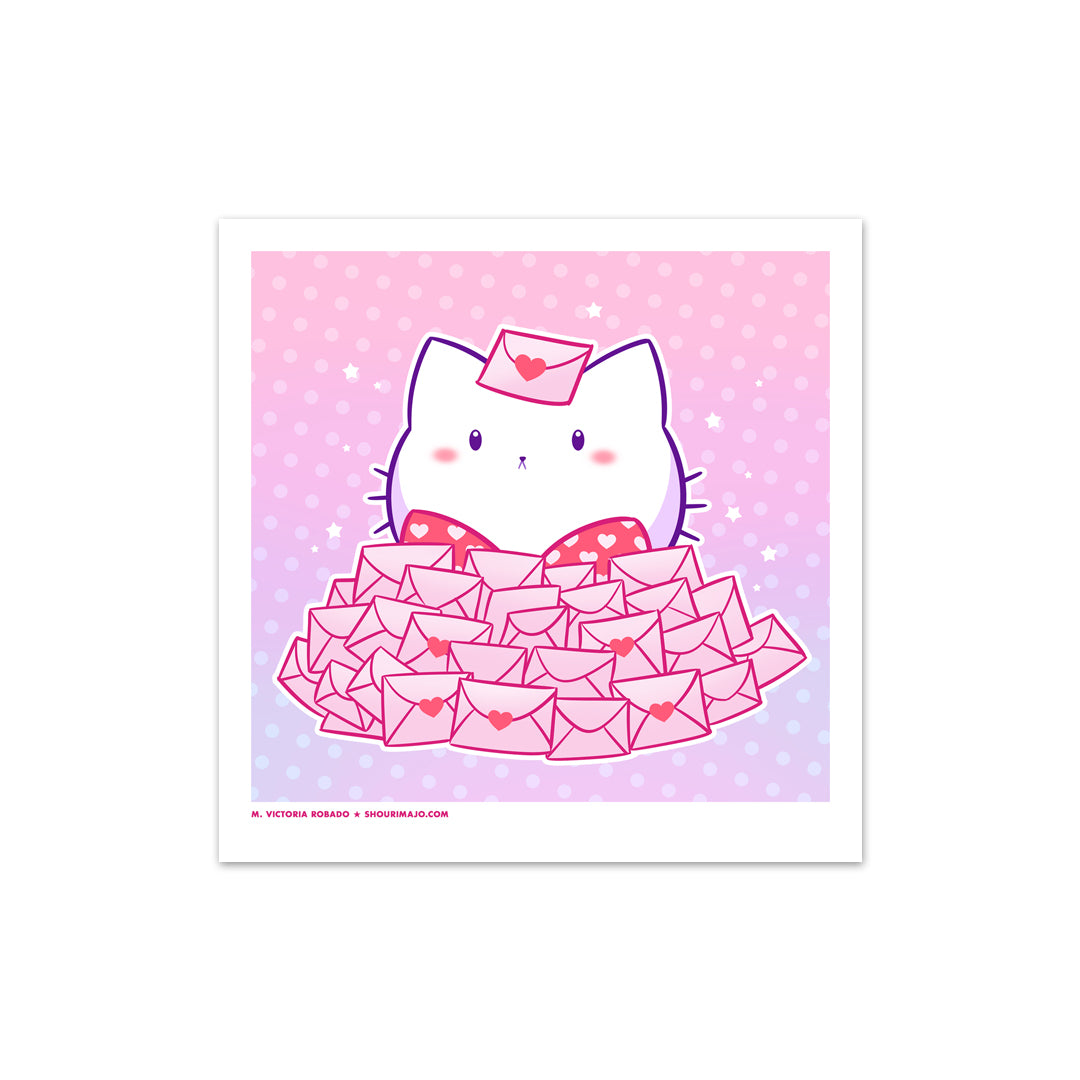 Bubble Kittea Valentines Pile Art Print (Signed)
