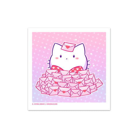 Bubble Kittea Valentines Pile Art Print (Signed)