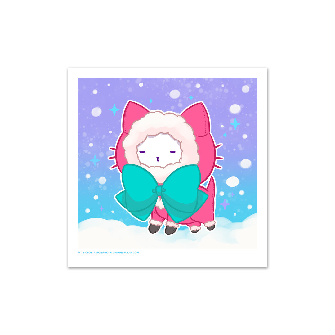 Bubble Kittea Winter Art Print (Signed)