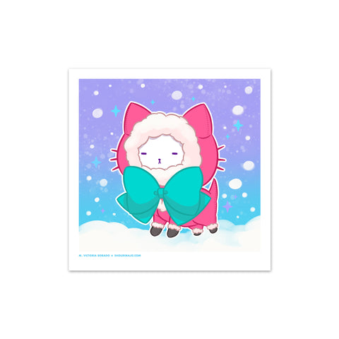 Bubble Kittea Winter Art Print (Signed)
