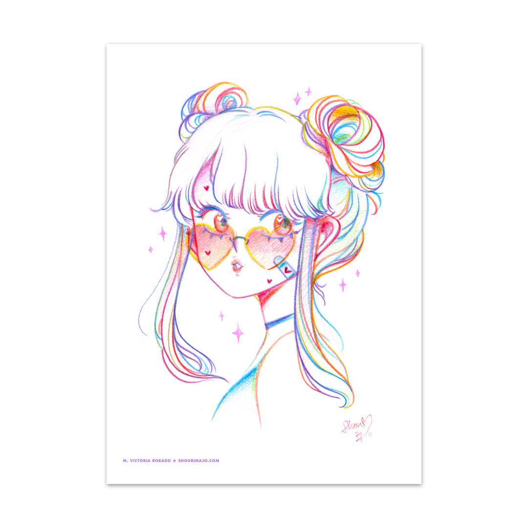 Gradients Rainbow Sketch Art Print (Signed)