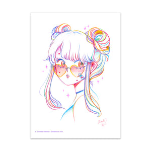 Gradients Rainbow Sketch Art Print (Signed)