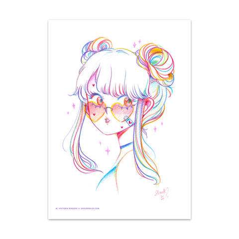 Gradients Rainbow Sketch Art Print (Signed)