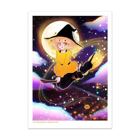 Halloween Night Flight Art Print (Signed)