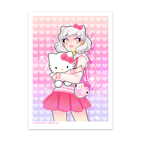 Hello Cutie Plushie Art Print (Signed)