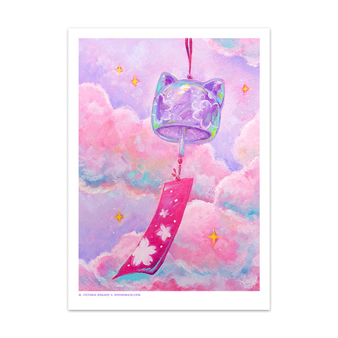 Sassy Kitties Kitty Chime Art Print (Signed)
