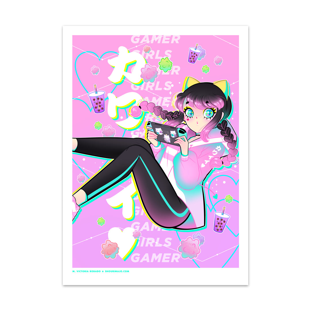 Konpeito Gamer Girls Art Print (Signed)