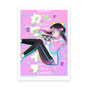 Konpeito Gamer Girls Art Print (Signed)