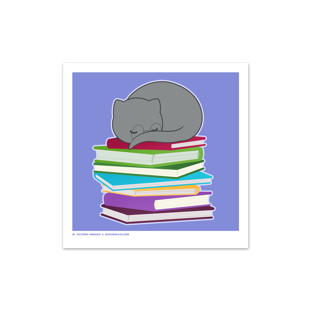 Sassy Kitties Librarian Cat Art Print (Signed)