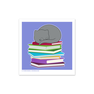 Sassy Kitties Librarian Cat Art Print (Signed)