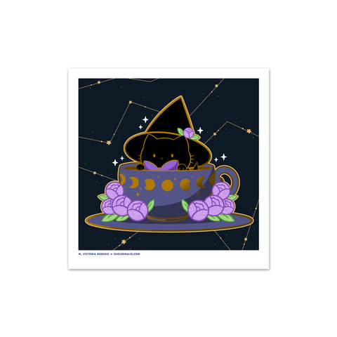 Sassy Kitties Witchy Kitties Magical Tea Art Print (Signed)