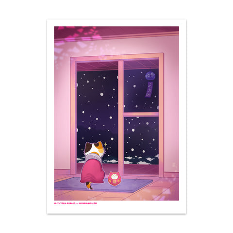 Sassy Kitties New Years Kitty Art Print (Signed)