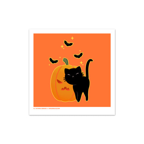 Sassy Kitties Pumpkin Patch Purr Art Print (Signed)