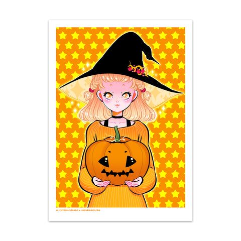 Pumpkin Witch Art Print (Signed)