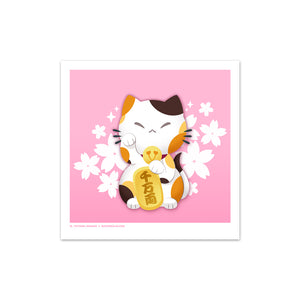 Sassy Kitties Sakura Matsuri Maneki Neko Art Print (Signed)