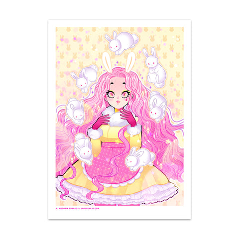 Usagi Bunny Shower Art Print (Signed)