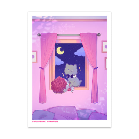 Sassy Kitties Valentines Kitty Art Print (Signed)