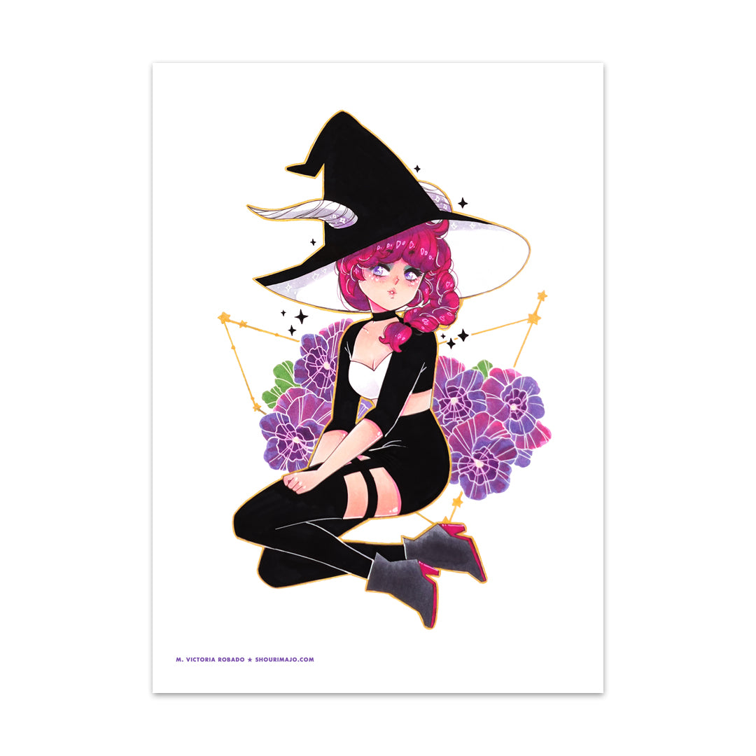 Capricorn Witchtober Cosmeek Zodiac Art Print (Signed)