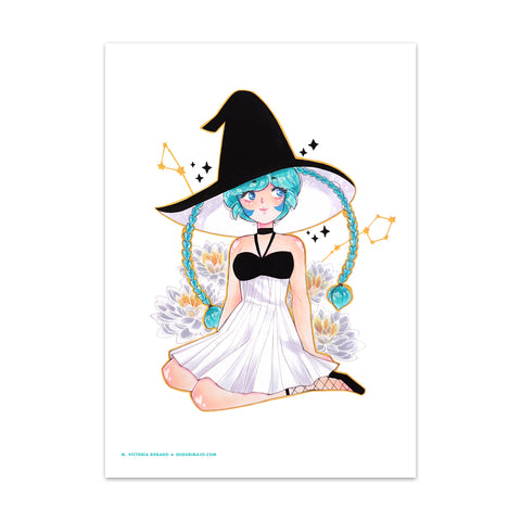 Pisces Witchtober Cosmeek Zodiac Art Print (Signed)