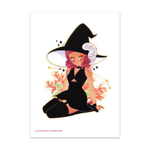 Aries Witchtober Cosmeek Zodiac Art Print (Signed)