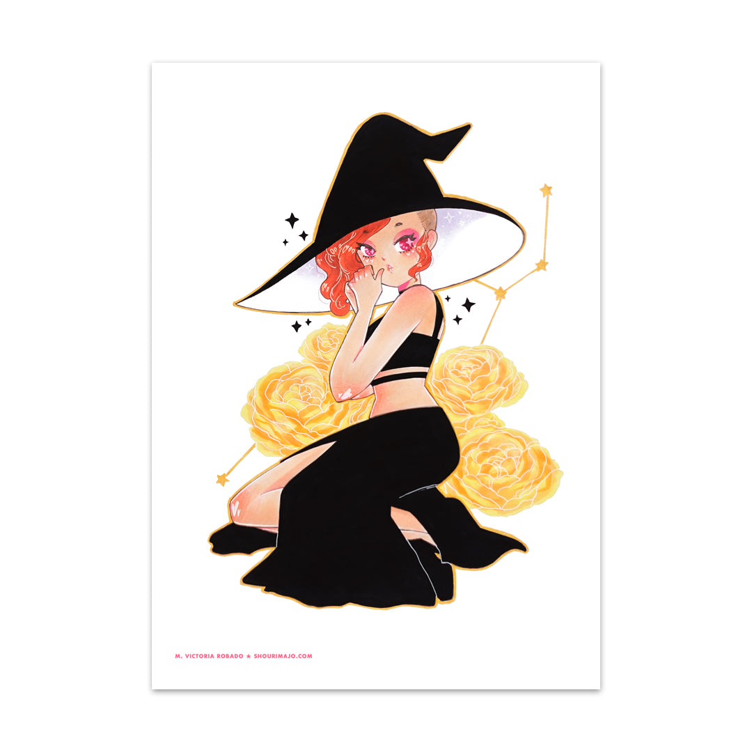 Virgo Witchtober Cosmeek Zodiac Art Print (Signed)