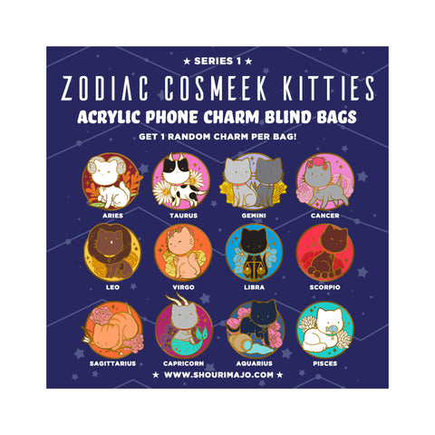 Cosmeek Zodiac Kitties Blind Bag Mini Acrylic Charm