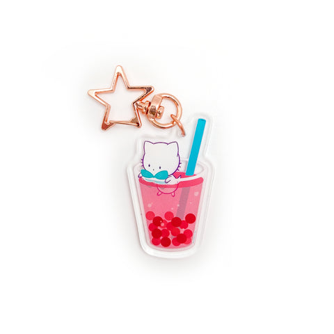 Bubble Kittea in a Cup Acrylic Keychain