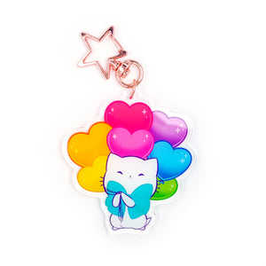 Bubble Kittea Love Balloons Acrylic Keychain