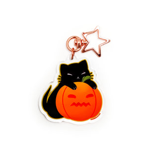 Sassy Kitties Pumpkin Patch Sneak Acrylic Keychain