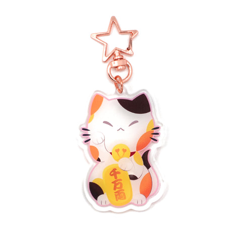 Sassy Kitties Sakura Matsuri Maneki Neko Acrylic Keychain