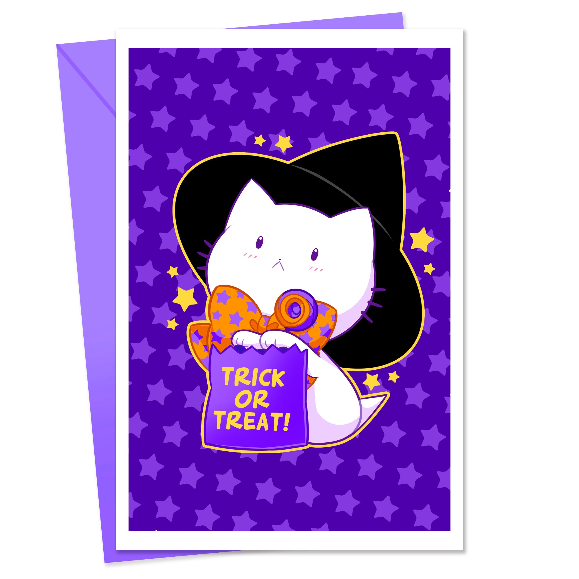 Bubble Kittea Halloween Trick-or-Treat Greeting Card