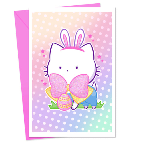 Bubble Kittea Bunny Greeting Card