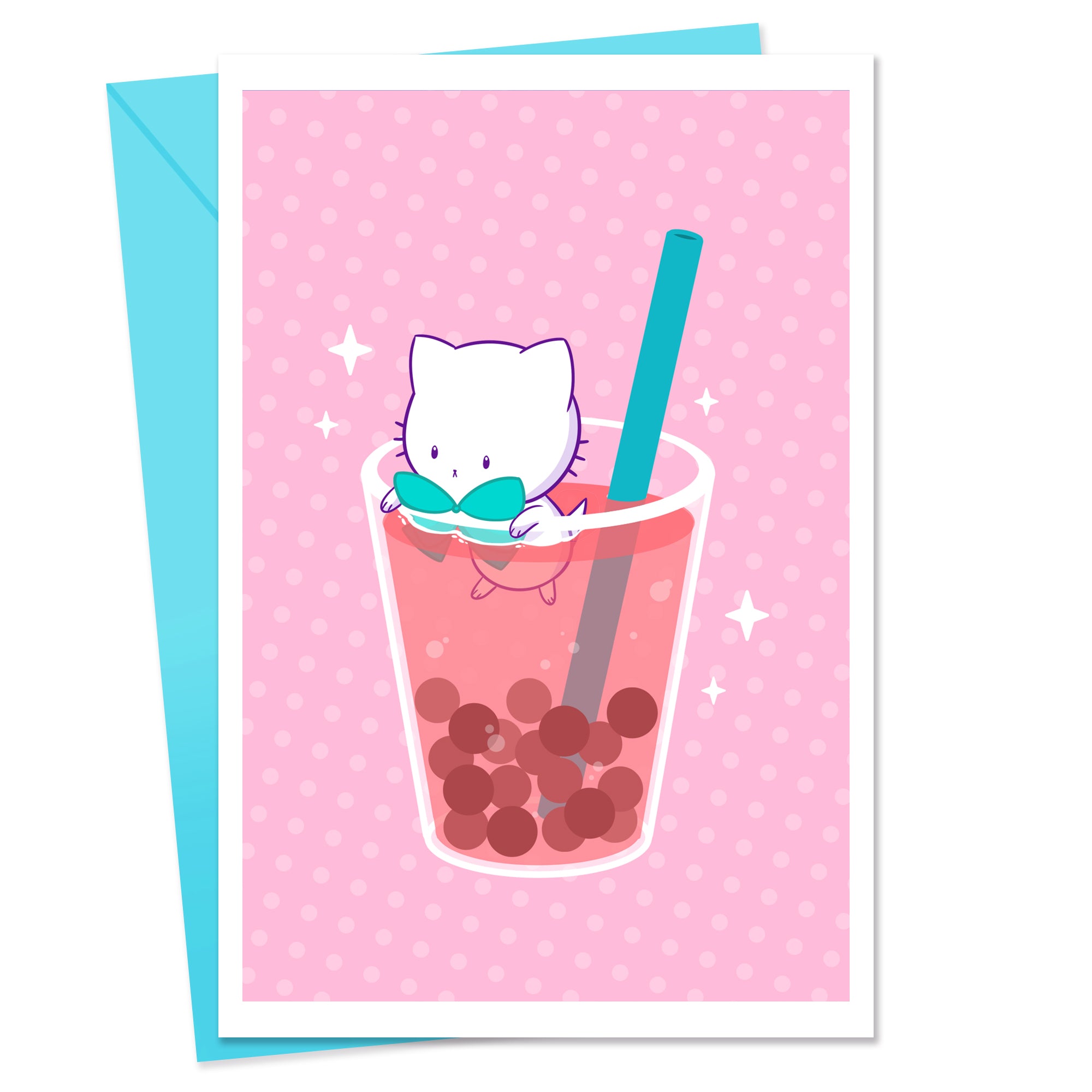 Bubble Kittea in a Cup Greeting Card