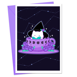 Bubble Kittea Magical Tea Greeting Card